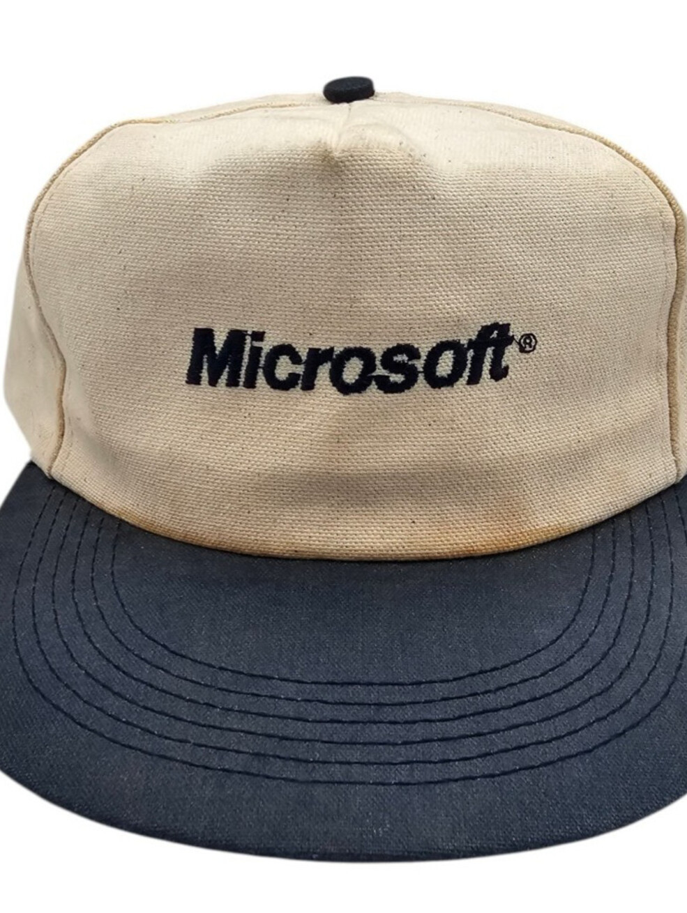Vintage Microsoft Promotional Snapback Hat Canvas